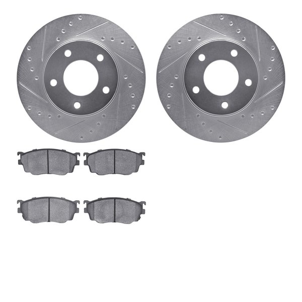 Dynamic Friction Co 7502-80137, Rotors-Drilled and Slotted-Silver with 5000 Advanced Brake Pads, Zinc Coated 7502-80137
